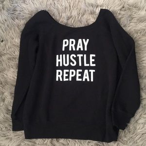 Wildfox Pray Hustle Repeat Jumper